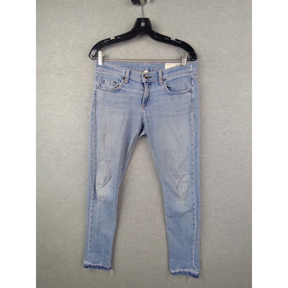 Rag & Bone Womens Jeans 26 Blue Distressed Skinny Dre Streetwear Grunge Casual